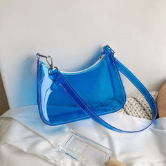 Vintage Ladies Clear Underarm Bag Casual Women Shoulder Purse