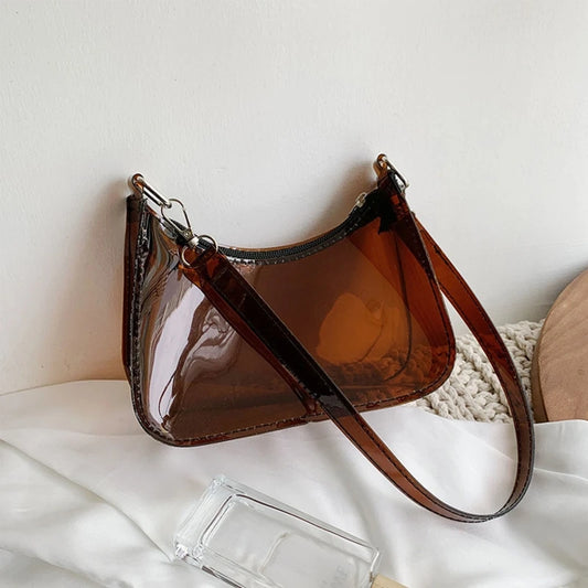 Vintage Clear Underarm Bag Women Hobos Handbags Purse