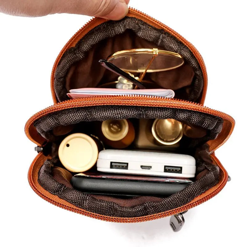 Vintage Shoulder Bags Women Washed PU Leather Crossbody Bag Phone Purse
