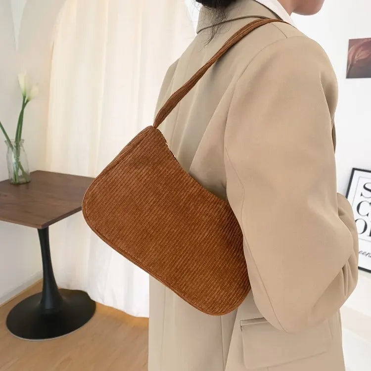 Vintage Small Square Plush Shoulder Bag