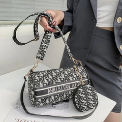 Vintage Women's Shoulder Round Bags Set Crossbody Bag Shopper Wallet Handbags