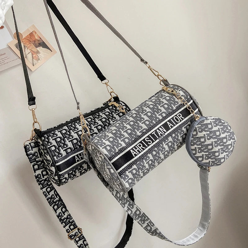 Vintage Women's Shoulder Round Bags Set Crossbody Bag Shopper Wallet Handbags