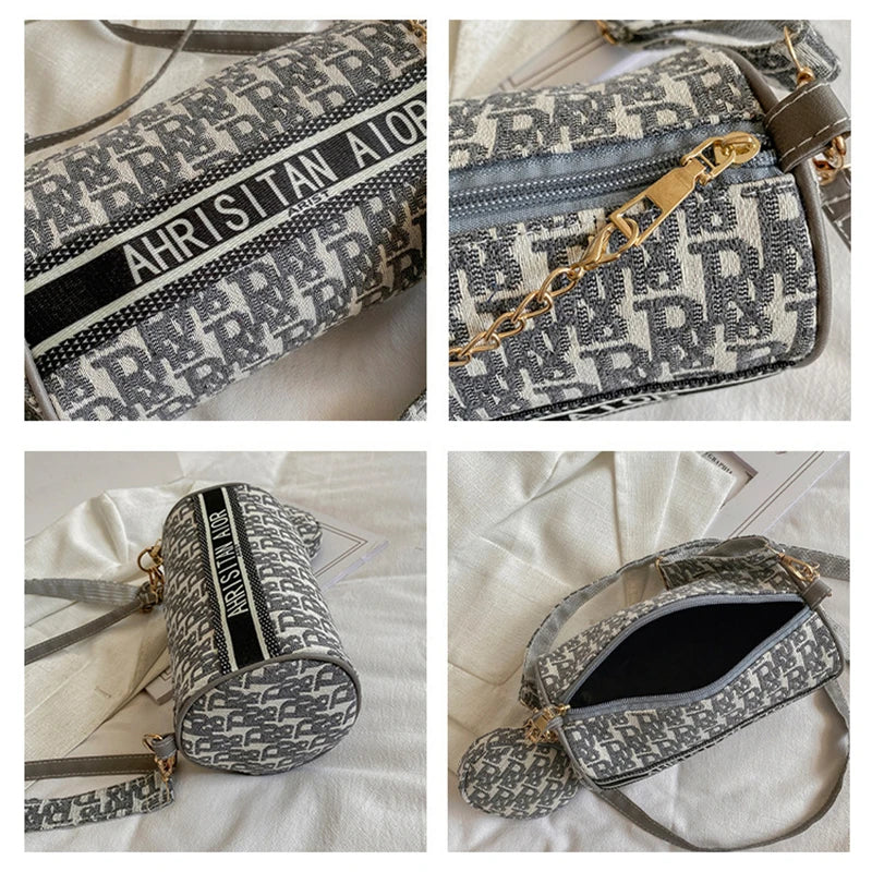 Vintage Women's Shoulder Round Bags Set Crossbody Bag Shopper Wallet Handbags