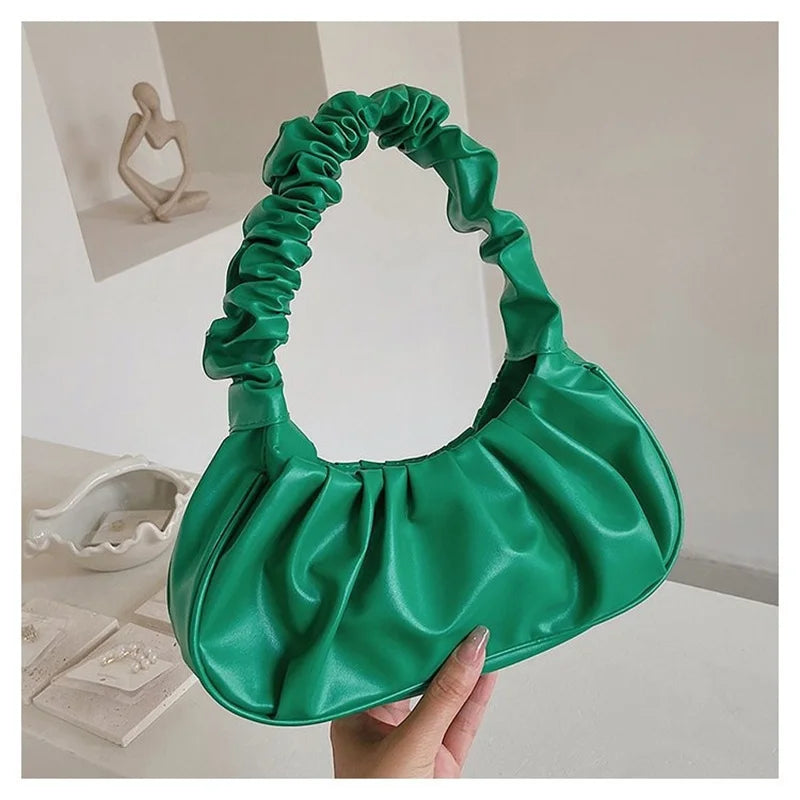 Vintage Green Shoulder Crossbody Bag PU Leather Ladies Messenger Bag