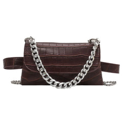Leather Chain Waist Bag Fanny Pack Women Shoulder Crossbody Chest Bags