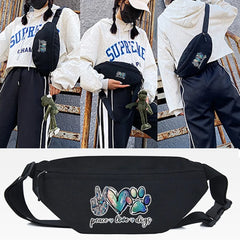 Kitten Catching Rope Print Chest Bag Unisex