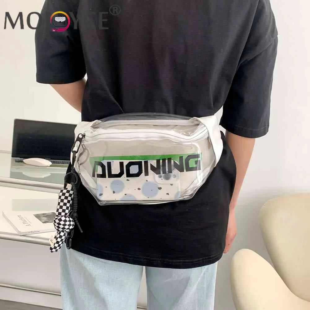 Clear PVC Waist Bag Unisex with Pendant