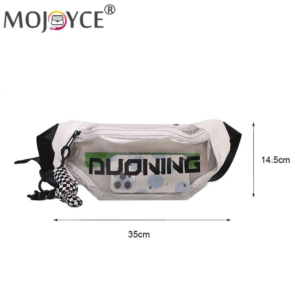 Clear PVC Waist Bag Unisex with Pendant