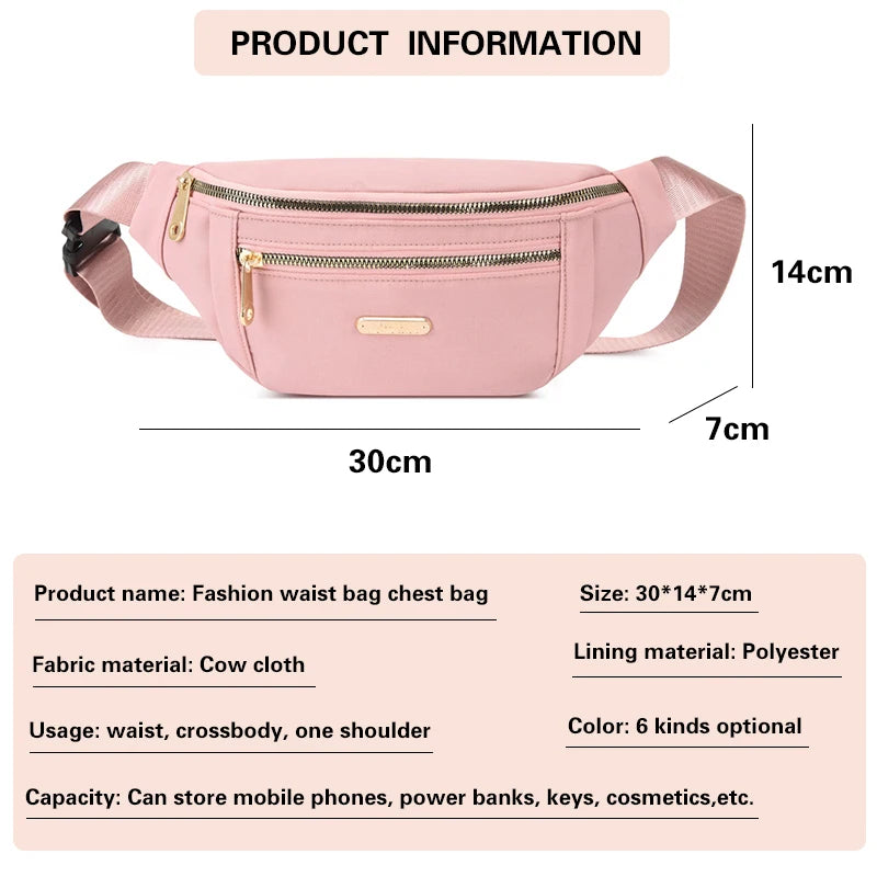 Waist Bag Women Fanny Pack Casual Crossbody Chest Bag
