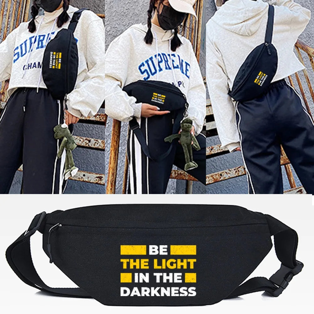 Yellow Letters Print Waist Bag for Women