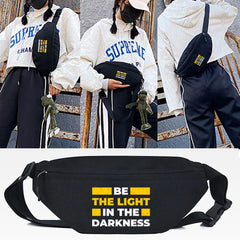Yellow Letters Print Waist Bag for Women