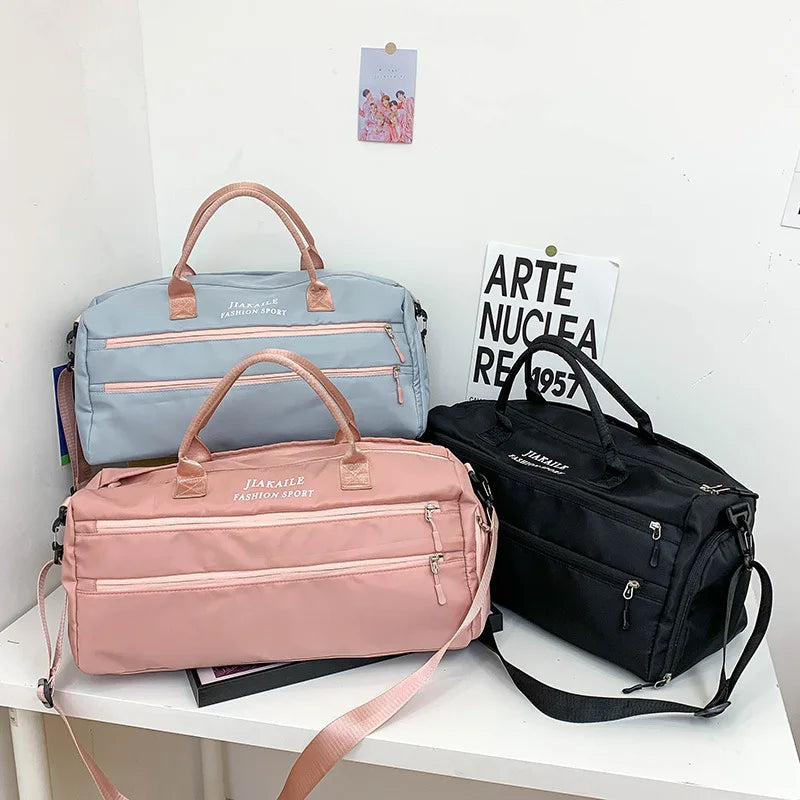 Waterproof Travel Bag Women Sports Fitness Bags Oxford Cloth Luggages Handbag
