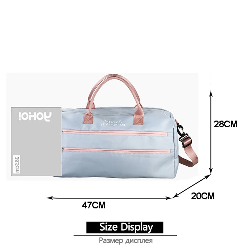Waterproof Travel Bag Women Sports Fitness Bags Oxford Cloth Luggages Handbag