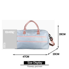 Waterproof Travel Bag Women Sports Fitness Bags Oxford Cloth Luggages Handbag