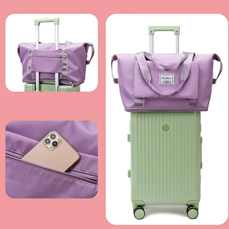 Waterproof Travel Bags Nylon Cloth Canvas Shoulder Bag Weekend Bag