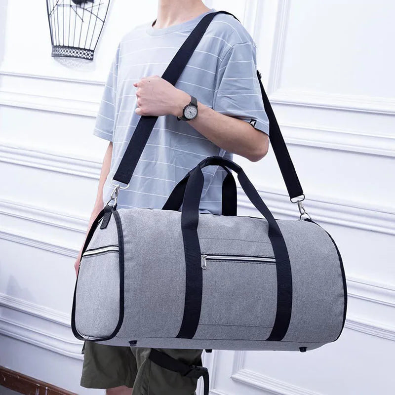 Men's Waterproof Fitness Travel Bag 2-in-1 Multifunctional