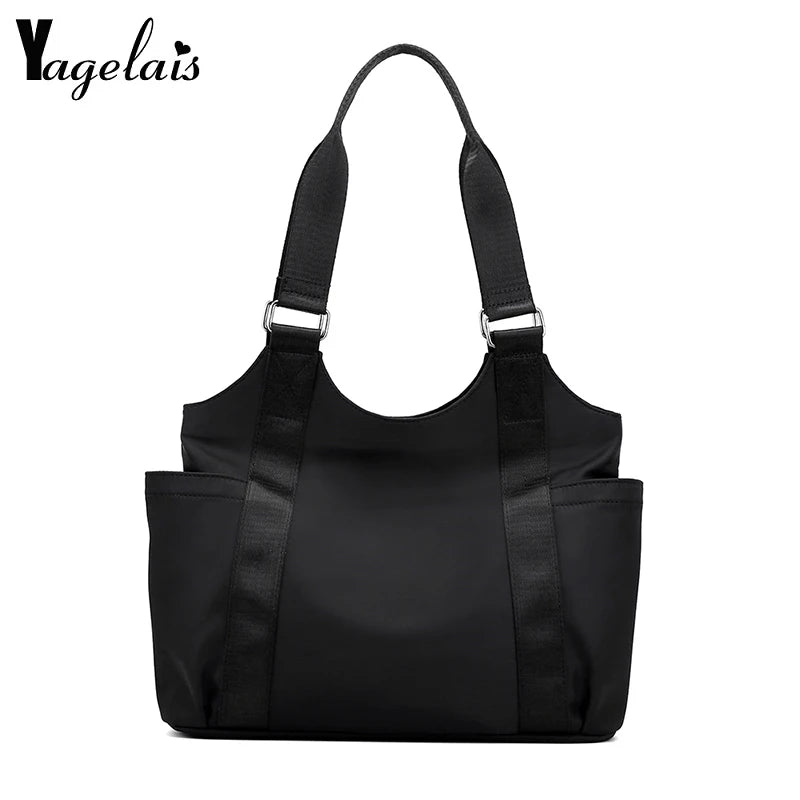 Waterproof Women Handbag Casual Large Shoulder Hobos Bag Nylon Tote Top-handle