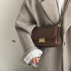 Weave Flap Bags Square Crossbody Bag High PU Leather Women's Handbag