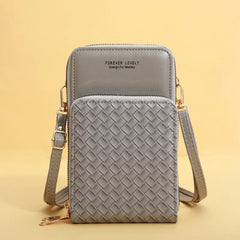 Weave Pattern Crossbody Bag for Women PU Leather Shoulder Messenger