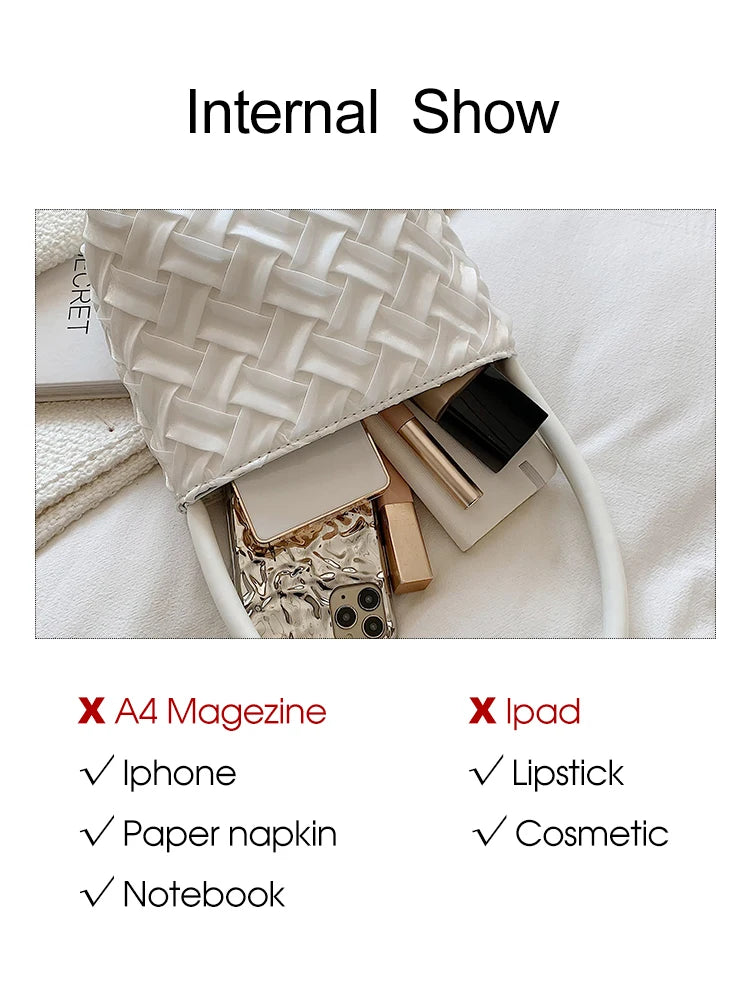 Quilted Shoulder Bags for Women Underarm Tote Handbag