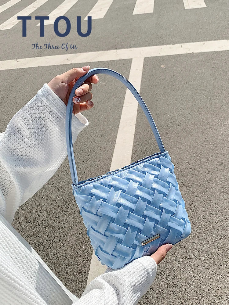 Quilted Shoulder Bags for Women Underarm Tote Handbag