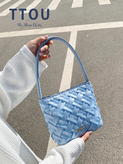 Quilted Shoulder Bags for Women Underarm Tote Handbag
