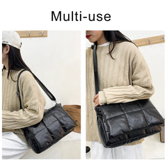 Women Quilted Crossbody Bag Soft Fluffy Space Pad Shoulder Bag