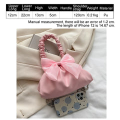 Pleated Bow Evening Party Crossbody Bag for Women