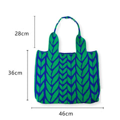 Wheat Ears Knitting Women Shoulder Bag Crochet Handbag High Big Tote Shopper Bag