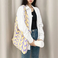 Wheat Ears Knitting Women Shoulder Bag Crochet Handbag High Big Tote Shopper Bag