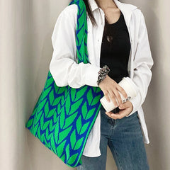 Wheat Ears Knitting Women Shoulder Bag Crochet Handbag High Big Tote Shopper Bag