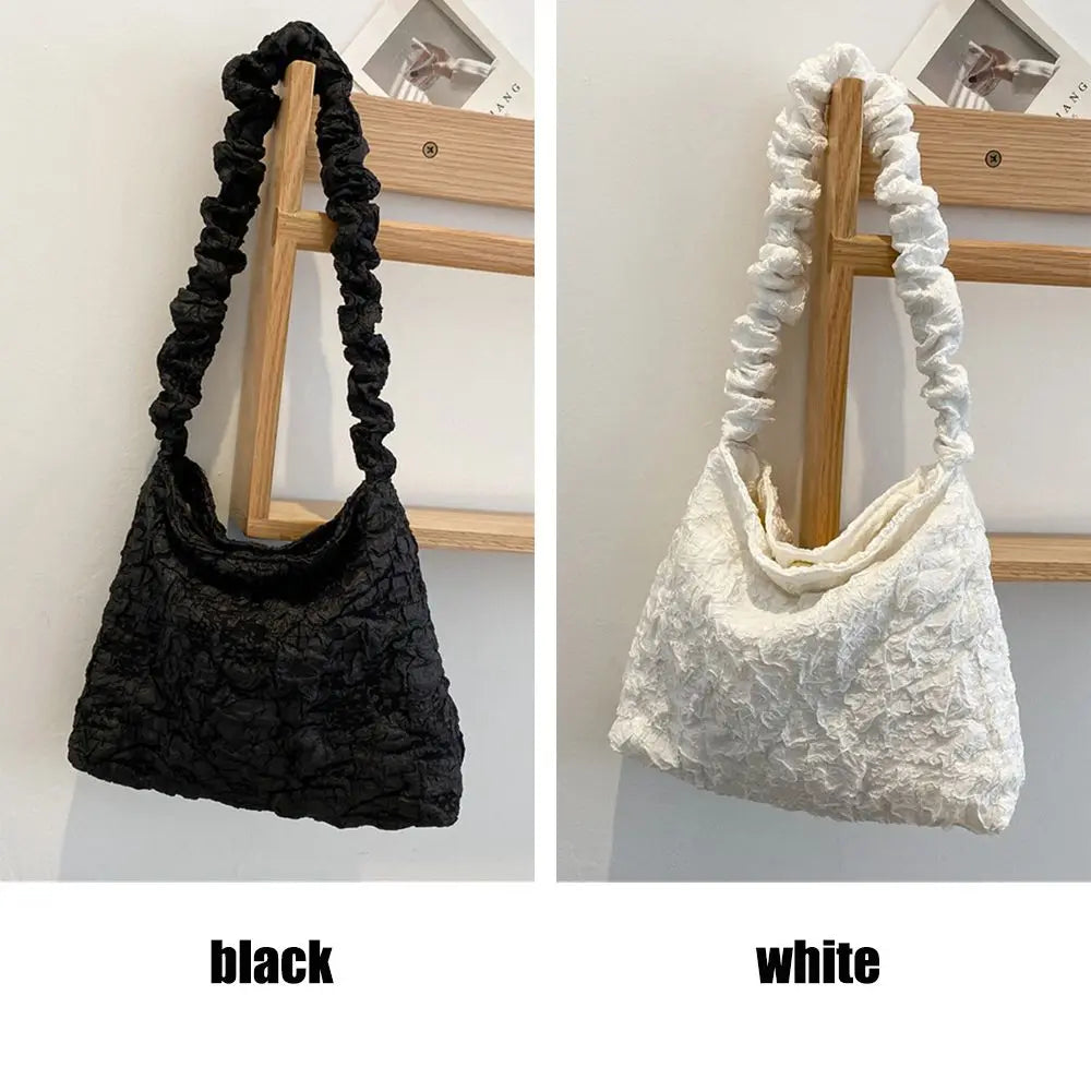 Solid Shopping Underarm Bag Casual Ladies Large Capacity Tote Zipper Handbag
