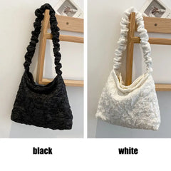 Solid Shopping Underarm Bag Casual Ladies Large Capacity Tote Zipper Handbag