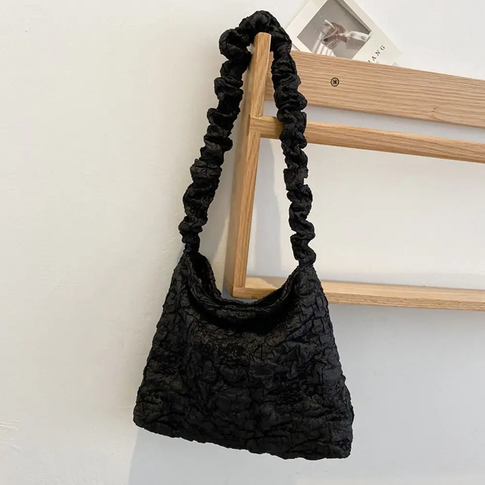 Solid Shopping Underarm Bag Casual Ladies Large Capacity Tote Zipper Handbag