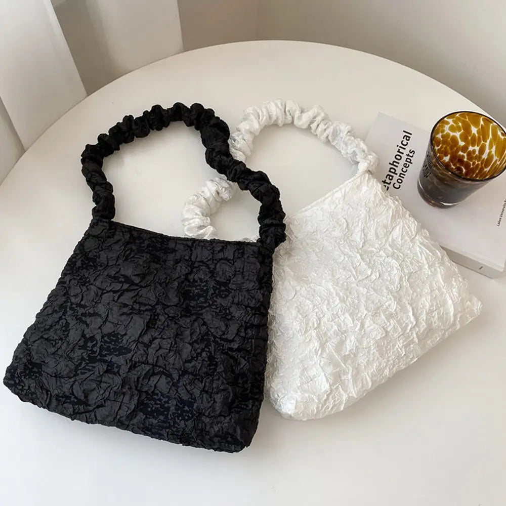 Solid Shopping Underarm Bag Casual Ladies Large Capacity Tote Zipper Handbag