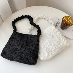 Solid Shopping Underarm Bag Casual Ladies Large Capacity Tote Zipper Handbag