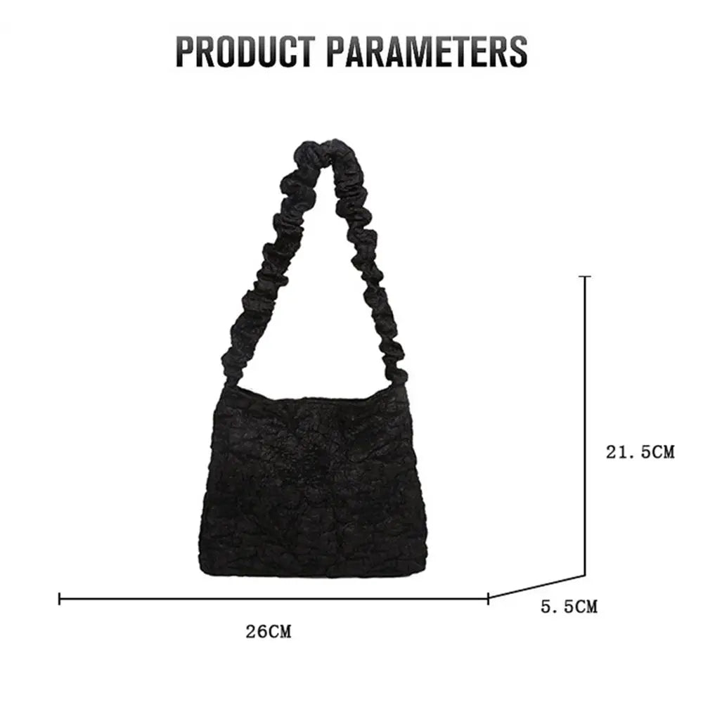 Solid Shopping Underarm Bag Casual Ladies Large Capacity Tote Zipper Handbag
