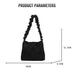 Solid Shopping Underarm Bag Casual Ladies Large Capacity Tote Zipper Handbag