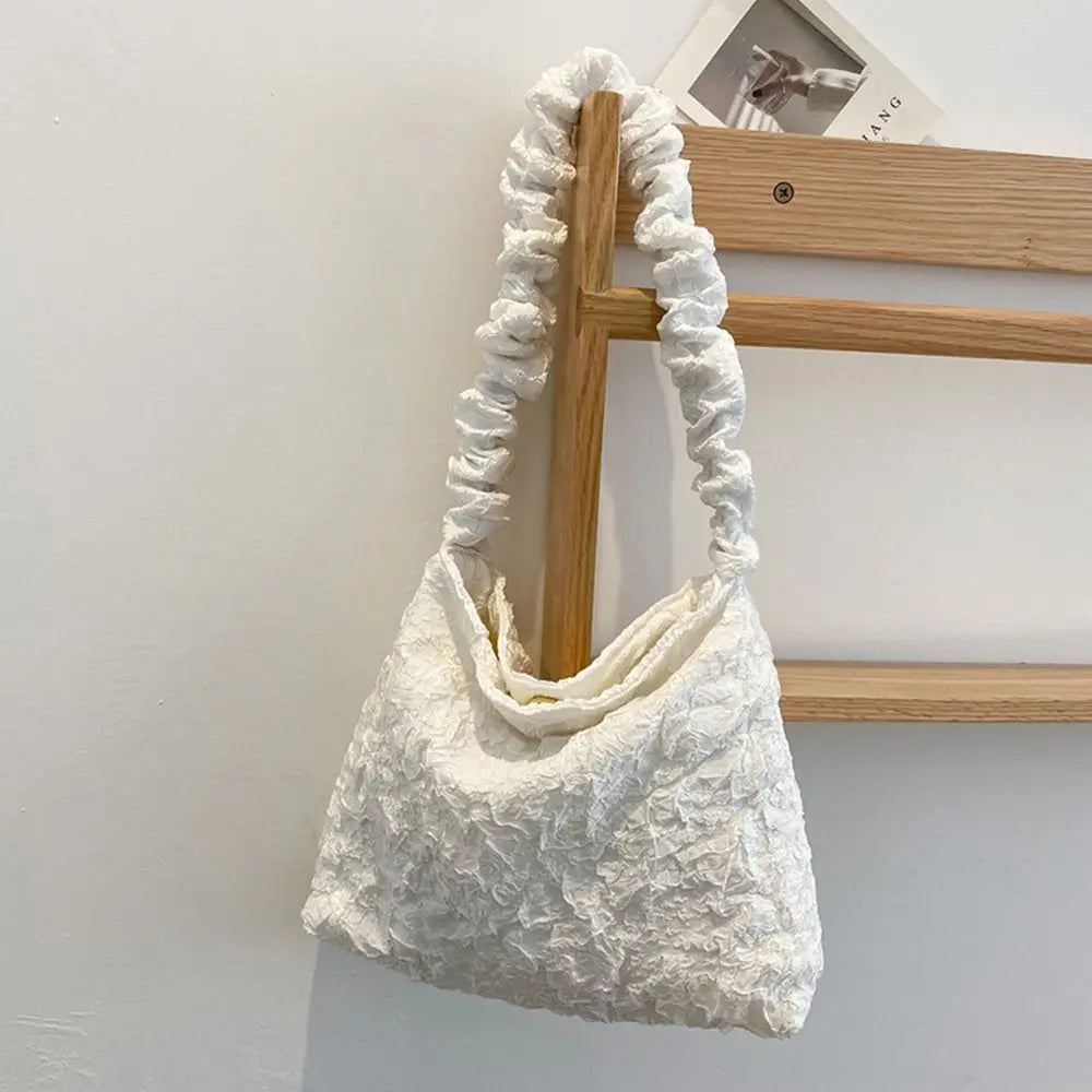 Solid Shopping Underarm Bag Casual Ladies Large Capacity Tote Zipper Handbag