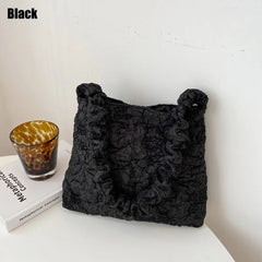 Solid Shopping Underarm Bag Casual Ladies Large Capacity Tote Zipper Handbag