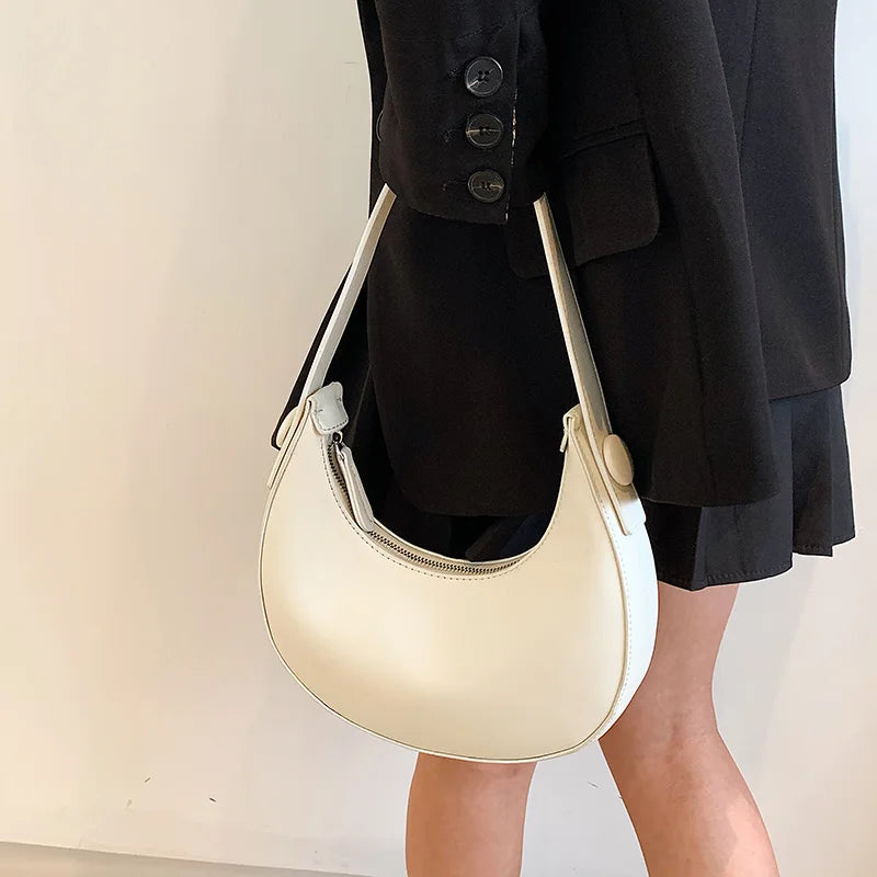 Women's Leather Crossbody Bag Solid Messenger Handbag