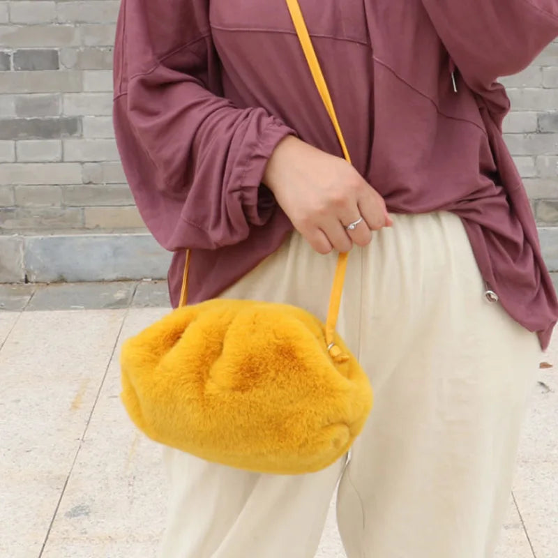 Winter Fur Crossbody Bag Womens Shoulder Tote Purse Clutch