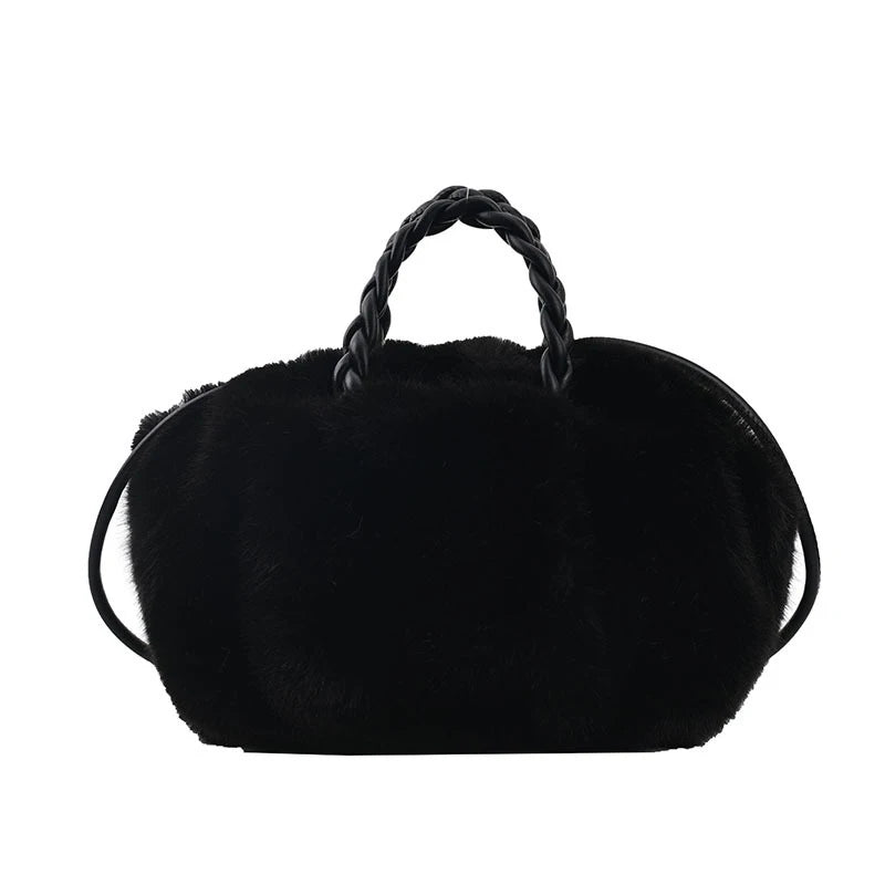 Winter Faux Fur Bags Women Fluffy Plush Cloud Female Shoulder Wallets