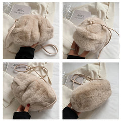 Winter Faux Fur Bags Women Fluffy Plush Cloud Female Shoulder Wallets