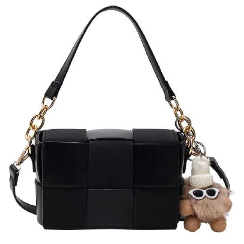 Winter Leather Square Bags Tote Plush Shoulder Crossbody Purse Handbags