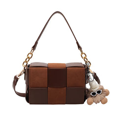 Winter Leather Square Bags Tote Plush Shoulder Crossbody Purse Handbags