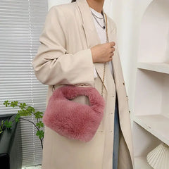 Winter Women Bucket Bag Faux Fur Ladies Small Casual Tote Shoulder Bags