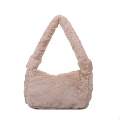 Winter Women Shoulder Bags Plush Hobos Clutch Handbag Soft Fluffy Totes