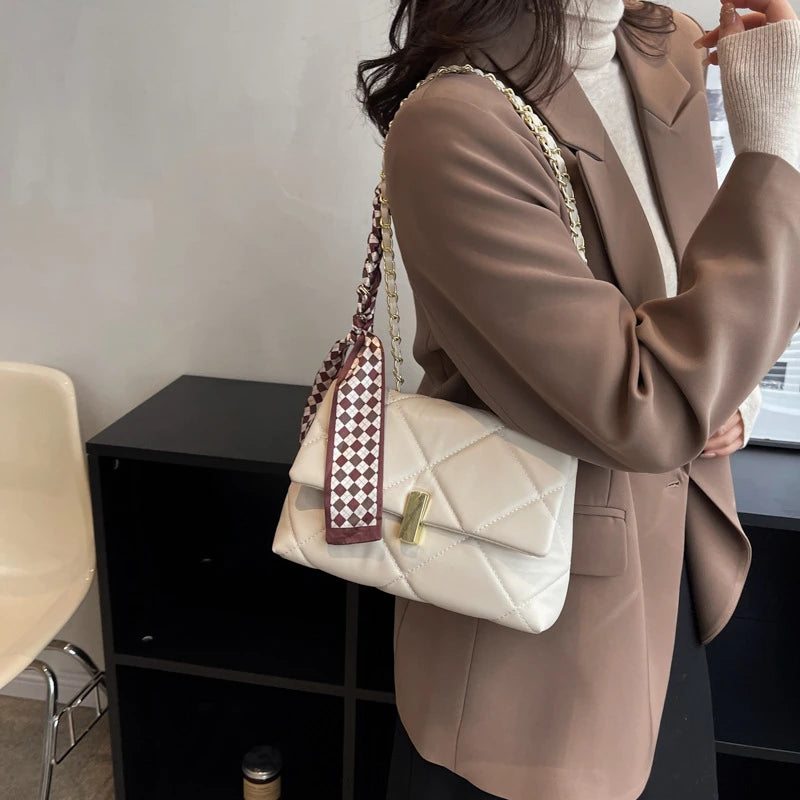 Winter Women Shoulder Bags Versatile Daily Female Handbags Solid Crossbody Bag