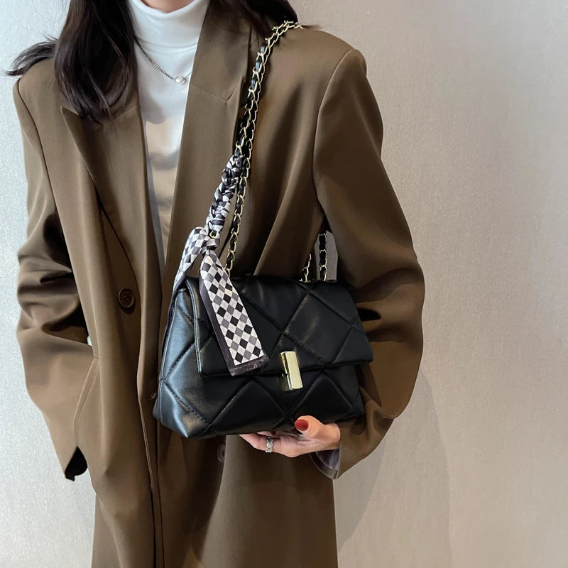 Winter Women Shoulder Bags Versatile Daily Female Handbags Solid Crossbody Bag